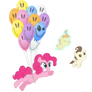 👶 Pinkie Pie My Little Pony Пинки Пай, My Little Pony, мультфильм, шарики, милый, пони telegram sticker
