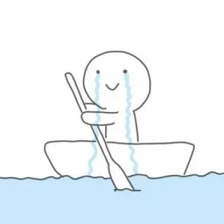 😭 울음, 보트, 슬픈, 노젓기, 만화, 눈물 telegram sticker