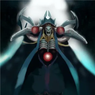 📍 Ainz Ooal Gown Overlord 动漫, 骷髅, 魔法, 幻想, 安兹·乌尔·恭, Overlord telegram sticker