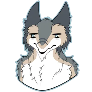 😑 furry, wolf, animal, anthropomorphic, cartoon, sticker telegram sticker