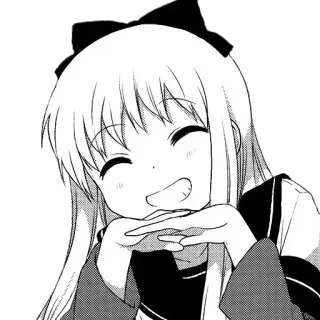 🖤 Anime, Gadis, Lucu, Manga, Senyum, Bahagia, Kartun, Ilustrasi telegram sticker