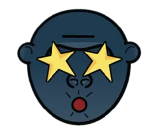 🦍 ดาว, ลิง, หน้า, สัตว์, สติกเกอร์ telegram sticker