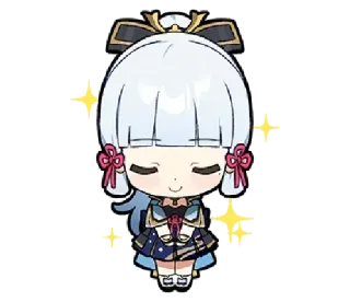 ✨ Ayaka Genshin Impact anime, kawaii, cute, chibi, video game telegram sticker
