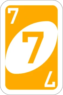 7️⃣ kaart, Uno, geel, nummer 7 telegram sticker