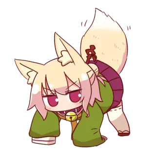 ❤️ Аниме, Манга, Чиби, Каваий, Девушка-лиса, Кэмономими telegram sticker