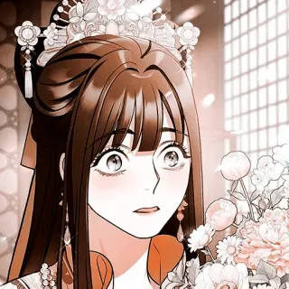 💐 mulher, anime, flores, mangá, retrato, garota, ilustração, desenho whatsapp sticker