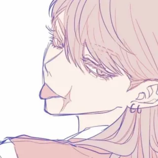 😛 anime, sketch, portrait, face, earring telegram sticker