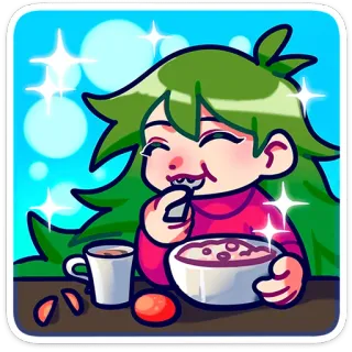 🥗 еда, еда, завтрак, милый, аниме, каваий telegram sticker