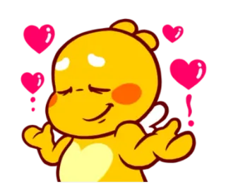 ❤ 愛, ハート, かわいい, マンガ, 黄色, キャラクター, 可愛い telegram sticker