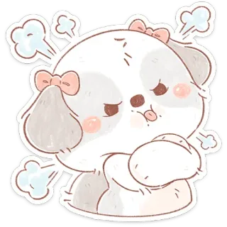 🐶 dog, cute, angry, steam, cartoon, animal, sticker telegram sticker