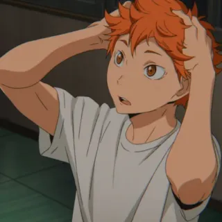 🧡 Hinata Shoyo Haikyuu!! Hinata Shoyo, Haikyuu!!, Anime, Manga, Garçon, cheveux orange telegram sticker