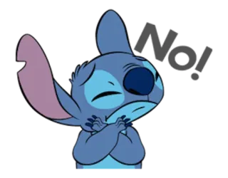 😒 Stitch No! Стич, Лило и Стич, Дисней, Инопланетянин, Мультфильм, Нет whatsapp sticker