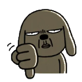 👎 собака, палец вниз, дизлайк, отрицательный, неодобрение, мультфильм telegram sticker