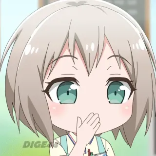🫢 DIGEST Anime, Chibi, Mädchen, Süß, Überrascht whatsapp sticker