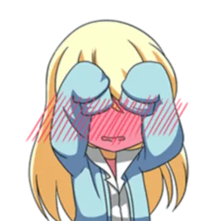 🙈 Anime, verlegen, schüchtern, Cartoon, errötend whatsapp sticker