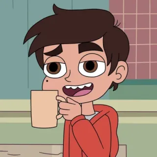 💫 Marco Diaz Star vs. the Forces of Evil Dibujo animado, Animación, Feliz, Café, Té, Bebida whatsapp sticker