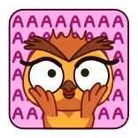 😳 AAAAAAA eule, cartoon, augen, süß, sticker, lustig, ausdruck telegram sticker