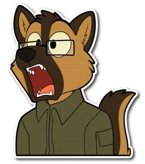 😱 Hund, Cartoon, Brille, Tier, geschockt telegram sticker