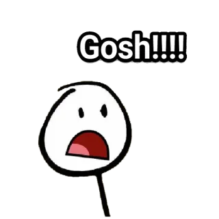 😮 Gosh!!!! 만화, 외침, 놀란, 막대기 인간, 어머나 telegram sticker