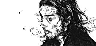 ⚔ Miyamoto Musashi Vagabond manga, musashi, vagabond, espada, samurái whatsapp sticker