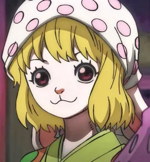 🥕 Carrot One Piece アニメ, ワンピース, キャロット, ミンク, キャラクター, 女の子, ウサギ, 金髪 whatsapp sticker