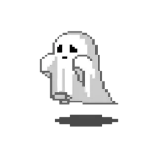 🖤 ghost, pixel art, spooky, halloween, sad telegram sticker