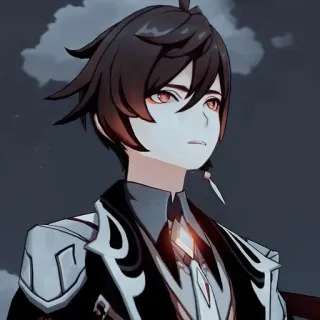 🍵 Zhongli Genshin Impact Anime, Genshin Impact, Zhongli, Postać, Archont Geo, Gra wideo, Fanart telegram sticker