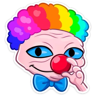 🤡 клоун, лицо, мультфильм, стикер, смешной, развлечение telegram sticker