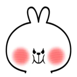 🙂 Hase, süß, Emoji, wütend, Häschen, Cartoon, Tier telegram sticker