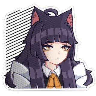 😔 อนิเมะสาว, หูแมว, การ์ตูน, สติกเกอร์, คาวาอิ, มังงะ, น่ารัก telegram sticker