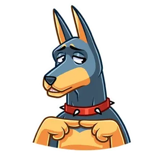 🥺 собака, доберман, наклейка, мультфильм, питомец, животное whatsapp sticker