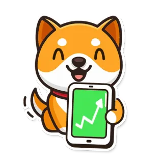 📈 dog, cartoon, finance, stock, market, growth, uptrend telegram sticker