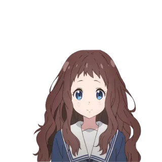 ☺️ anime, girl, school uniform, cartoon, character, cute whatsapp sticker