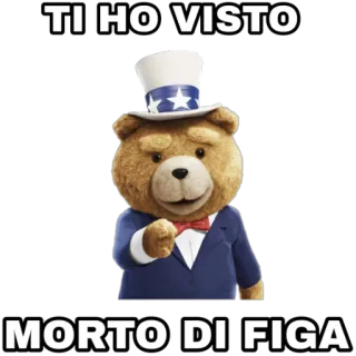 👉 Ted TI HO VISTO
MORTO DI FIGA ted, クマ, 映画, ユーモア, 攻撃的, アニメ telegram sticker