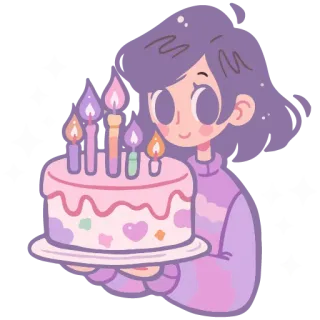 🎂 birthday, cake, candles, celebration, girl telegram sticker