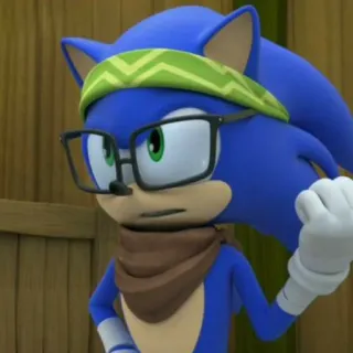 😠 Sonic Sonic Boom Соник, Ёж, Мультфильм, Очки, Бандана telegram sticker