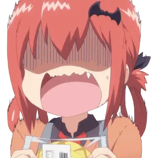 😨 Satania Gabriel DropOut anime, manga, satania, gabriel dropout, shocked, surprised, cartoon telegram sticker