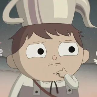 🍫 Wirt Over the Garden Wall 沃特, 花园墙外, 卡通, 动画, 角色, 思考 telegram sticker