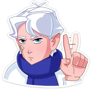 🙅‍♂️ การ์ตูน, สัญลักษณ์สันติภาพ, อนิเมะ, ตัวละคร, สติกเกอร์, ผมขาว whatsapp sticker