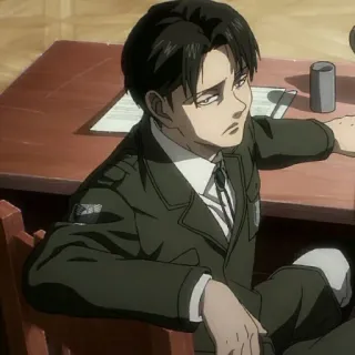 💈 Levi Ackerman Attack on Titan Anime, Soldado, Sério, Personagem, Mangá, Levi, Ataque dos Titãs telegram sticker