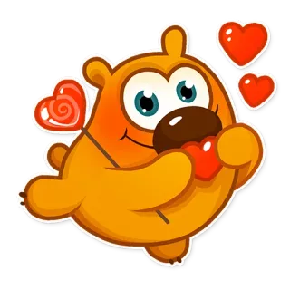 😘 orso, cartone animato, cuore, amore, adesivo telegram sticker