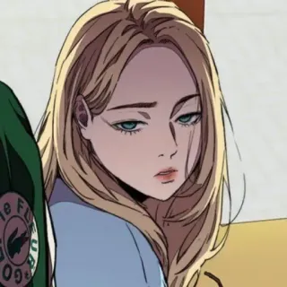 🎐 anime, dibujos animados, rubia, chica, mujer telegram sticker