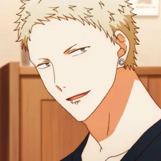 🗝 Mafuyu Satou Given Anime, Given, Mafuyu Satou, Charakter, Männlich, Ohrringe, Blond whatsapp sticker