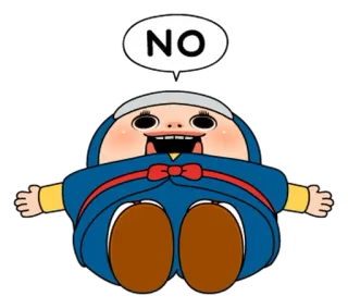 🥷 NO Cartoon, Figur, Lustig, Negativ, Ablehnung telegram sticker