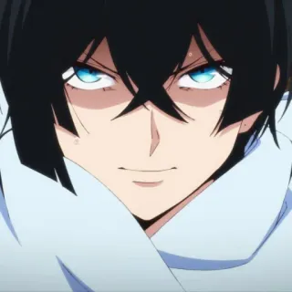 🌐 Anime, Personaje, Masculino, Ojos azules, Pelo negro whatsapp sticker