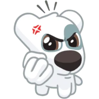 👊 angry, cartoon, animal, bear telegram sticker