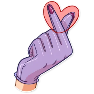 ❤️ сердце, любовь, сердечко пальцами, рука, фиолетовый whatsapp sticker