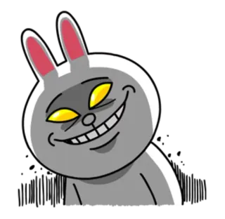 😀 мультяшный кролик, жуткий, кролик, животное, мультфильм whatsapp sticker