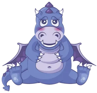 😛 дракон, милый, мультик, фиолетовый, фэнтези whatsapp sticker