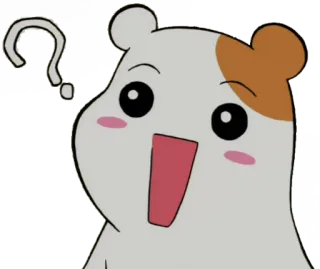 ❓ Chomik, Znak zapytania, Kreskówka, Wyrażenie, Zdezorientowany, Zszokowany telegram sticker